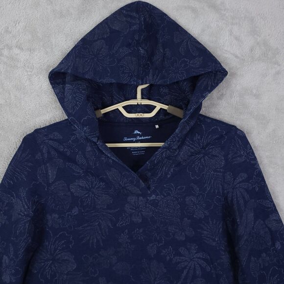 Tommy Bahama Indi Floral Sweatsuit Indigo Pullover Jacket Large & Jogger Small - Picture 5 of 16